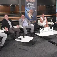 À l'occasion de la conférence de presse du Sommet de l'élevage, Jacques Chazalet, président, et Fabrice Berthon, commissaire général, étaient entourés