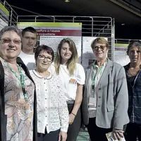 Claire Merland, au premier plan, aux côtés de Christiane Lambert, et de Jacqueline Cottier, présidente de la Commission nationale des agricultrices, a
