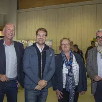 Francis Coste, président de Groupama, le docteur Gérald Kierzek, Christiane Rosier, présidente de la MSA Corrèze et Jean-Luc Souquières, responsable d