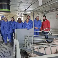 La visite de l'élevage porcin d'Etienne De Veyrac a été très intéressante pour les demandeurs d'emploi.