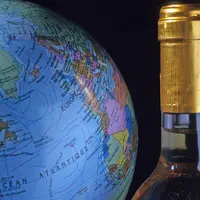 bouteille de vin carte du monde exportation