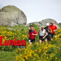Des coureurs au milieu de fleurs jaunes