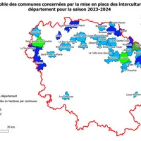 Carte des intercultures en Creuse.