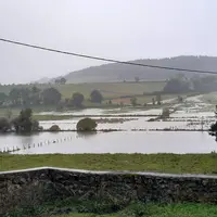 Inondations sur les cultures et prairies.