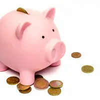 Tirelire en forme de cochon avec des pièces euros