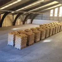 palettes de pommes de terre dans un hangar