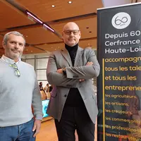 Le président de Cerfrance Haute-Loire,Thierry Bouchet, en compagnie du directeur, Pierre-Yves Comby lors de l'assemblée générale.