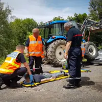 accident de tracteur pompiers manoeuvre