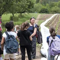 Les élèves de sixième du collège de Florac visite les parcelles du maraîcher Simon Rousset