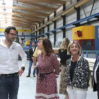 Gaëtan Maliges, Carole Delga, Patricia Brémond, Laurent Suau en visite à la SAS Maliges