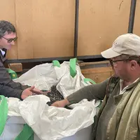 Laurent Thivat a fait découvrir ses récoltes de graines d’oignons.