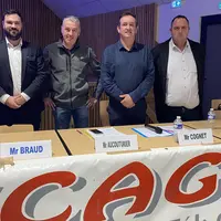 De gauche à droite, Valentin Braud, qui a présenté les comptes annuels, Jean-Michel Aucouturier et Édouard Cognet, respectivement directeur et préside