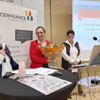 Cécile Dif Puech ( à droite) présidait sa dernière assemblée générale. Annabelle Borot (à gauche) lui succède. Agricultrice à Vichel, elle était 1ere