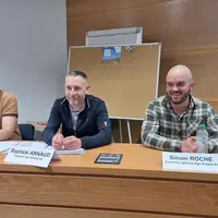 Mathieu Daim, président de Agri Emploi 63 aux côtés de Baptiste Arnaud, Trésorier et Simon Roche, secrétaire général