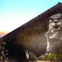 Une marmotte dessinée sur un mur