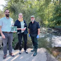 Nathalie Rousset en compagnie de Ludovic Balayer et de