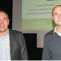 Pierre-Luc Pavageau, président de la section ovine Ter'Elevage et François Bonneau, responsable de l'activité ovine ont présenté le plan lors de l'ass