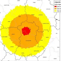 La zone de protection et de surveillance de 150 kilomètres concerne 4,6 millions de bovins, 700 000 ovins et 160 000 caprins.
