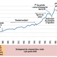 Évolution du cheptel ovin en Nouvelle-Zélande © GEB - Institut de l'Élevage d'après NZ Statistics et Te Ara