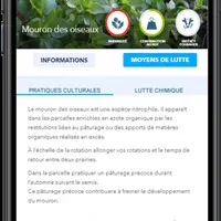 Didactique, l’application « lutter » aide à la reconnaissance des espèces nuisibles et donne des conseils pour les limiter. © dr