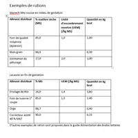 Exemples de rations  © Alimentation des brebis ...