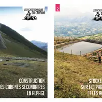 Ces deux fiches techniques peuvent amorcer la réflexion des éleveurs pastoraux pour installer des cabanes secondaires ou du stockage de l'eau. © Cerpa