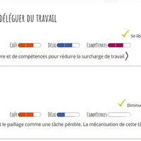 Pour chaque solution proposée, des indicateurs de coût, de délai et de compétences. © Déclic travail