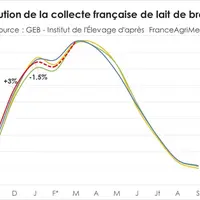 Evolution de la collecte française de lait de brebis  © GEB - Institut de l'Élevage ...