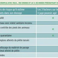 Parmi la vingtaine de facteurs de risques listés par Pactise, l'éleveur doit en cibler trois sur lesquels il pense pouvoir agir rigoureusement.