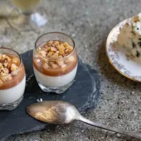 Panna cotta roquefort et châtaignes