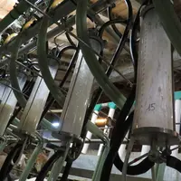 Compteurs à lait individuels en salle de traite de brebis laitières.