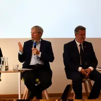 Michèle Boudoin, Dacian Cioloș, Jean-Marc Boyer et Brigitte Singla lors de l'AG 2025 de la FNO à Paris