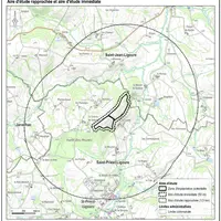 Carte de l'étude d'impact.