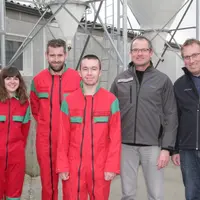 De gauche à droite: Lucie Allory, Frédéric Baudet, Dylan Chaton, Michel Sagory, et Vincent Esnault. "40% des éleveurs Cooperl estiment que le problème