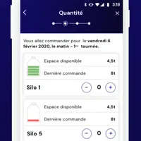 A partir de cet écran, l'éleveur peut commander les quantités d'aliment pour chacun des silos.  © Nanolike