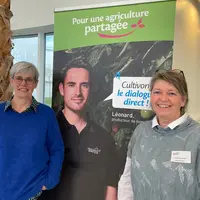 Dominique Gautier (à droite) remplace Danièle Even (à gauche) à la présidence d'Agriculteurs de Bretagne.