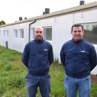 <em class="placeholder">Guillaume Degoulet, SCEA des Sables (à gauche) et Sylvain Jouy, Agrial : " Le Label rouge Opale m'a permis de financ