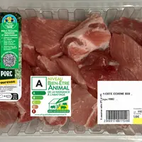L'étiquetage bien-être concerne sept références de produits à base de viande de porc chez Auchan.