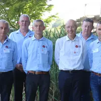Les dirigeants de Porc Armor Evolution réunis à l'occasion de l'assemblée générale le 21 juin à Locminé (Morbihan).