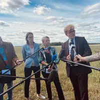 Elisabeth Borne, Marc Fesneau et Amélie de Montchallin le 26 mai 2022 dans le Loiret.