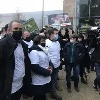Christiane Lambert, présidente de la FNSEA, au Mans avant le procès de 9 animalistes.