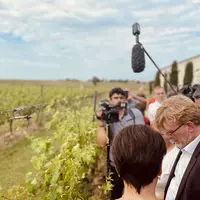 Marc Fesneau, ministre de l'agriculture, après la grêle dans les vignes du Sud-Ouest de la France.