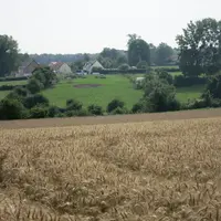 Terres agricoles et maisons