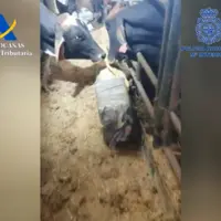 Paquet de cocaïne retrouvé dans les cales du bateau à côté des bovins.