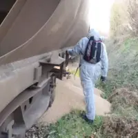 train de céréales attaqué par Extinction Rebellion