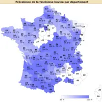 Carte de France de la Fasciolose