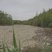Lit de rivirère asséchée dans les Pyrnées orientales.