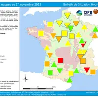 niveau des nappes phréatiques au 1er novembre 2022