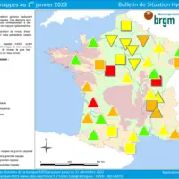 Carte de la situation des nappes phréatiques