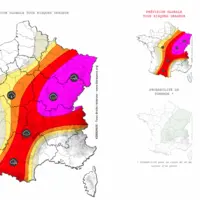 carte de la situation au 11 juillet 2023 du risque orageux en France.
